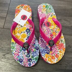 New - Kurt Geiger FLORAL COUTURE KENSINGTON FLIP FLOP SANDAL
